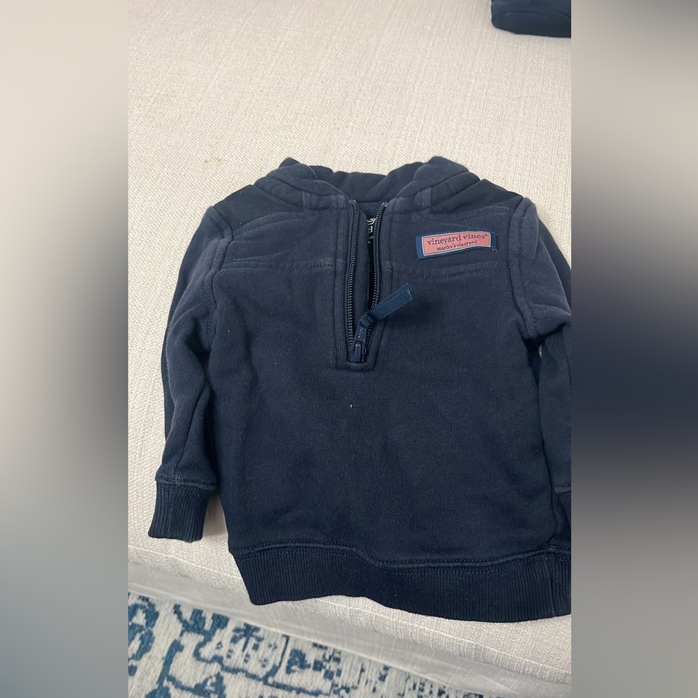 Vineyard Vines Navy Half-Zip Kids Hoodie